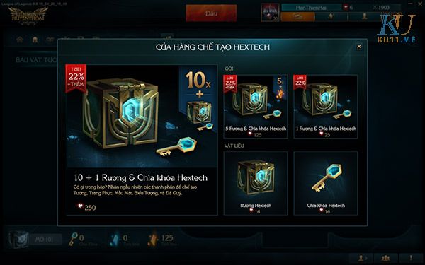 Mua rương hextech trực tiếp từ cửa hàng