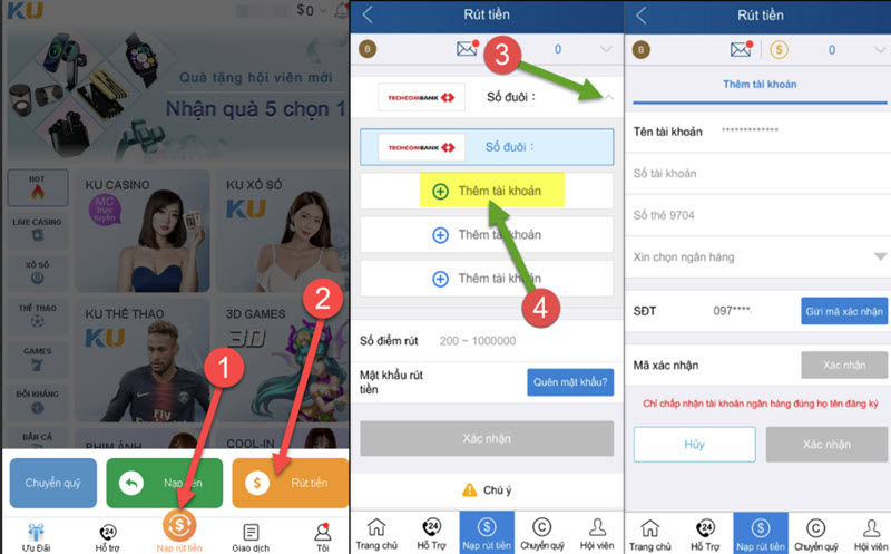 Rút tiền Kubet đơn giản